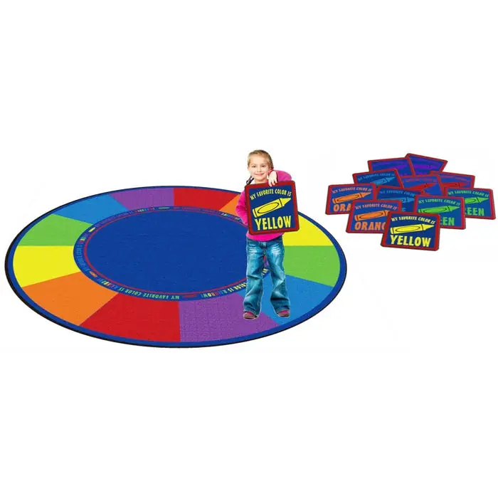 Flagship Carpets My Favorite Colors Carpet Seating Squares, 16 x 16 Inches, Set of 12 Grab Now